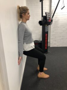 wall squat prehabilitation